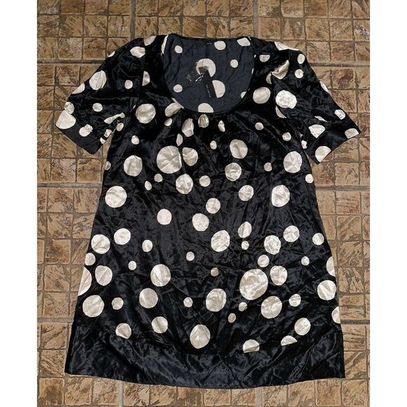 The Limited‎ Polka Dot Silk A-line Slip Dress Size Large NWT Vintage Puff Sleeve - Picture 1 of 4